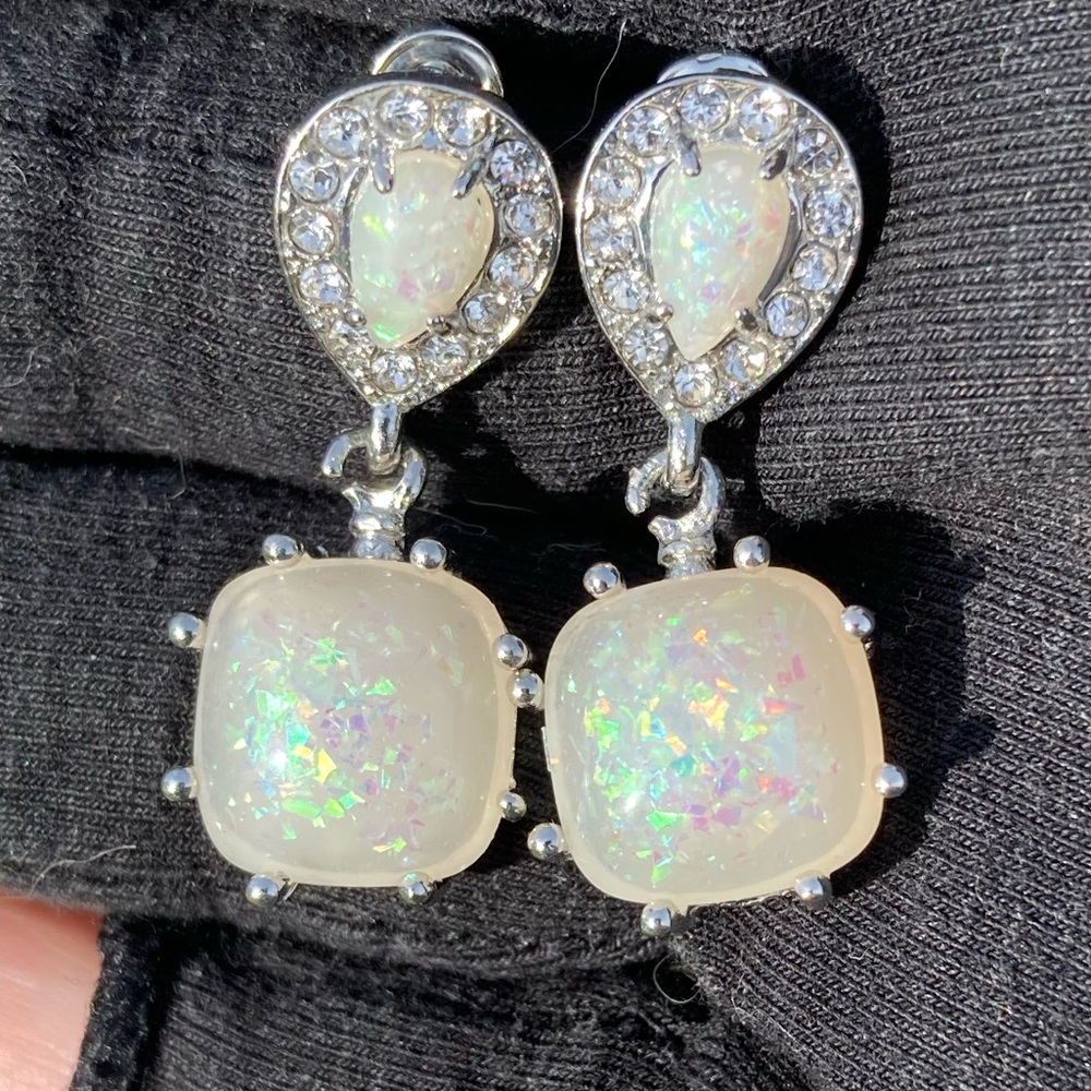 Genuine Fire Opal Earrings - Picture 8 of 12